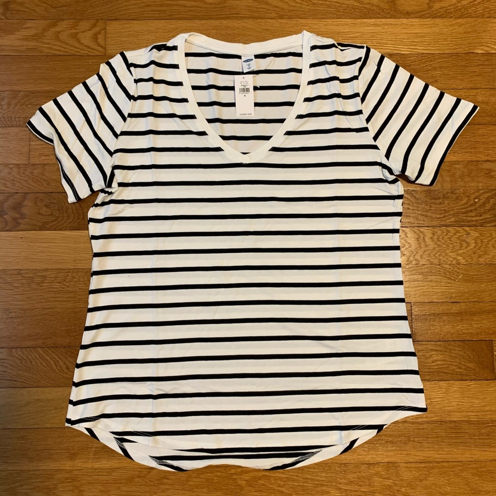 Luxe Black & White Striped Soft T-Shirt
